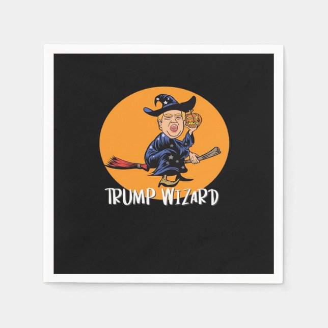 Servilleta De Papel Halloween Ttrump Wizard Funny Classic (Anverso)