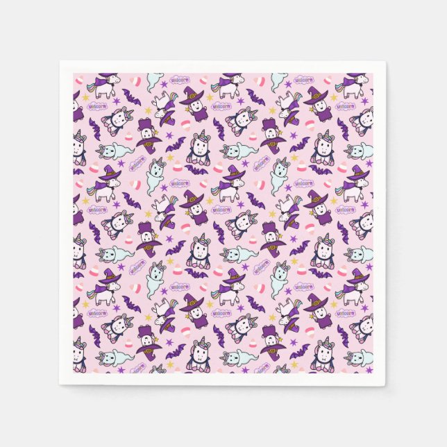 Servilleta De Papel Halloween Unicornios (Anverso)