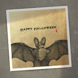 Servilleta De Papel Halloween Vampire Bat Gold