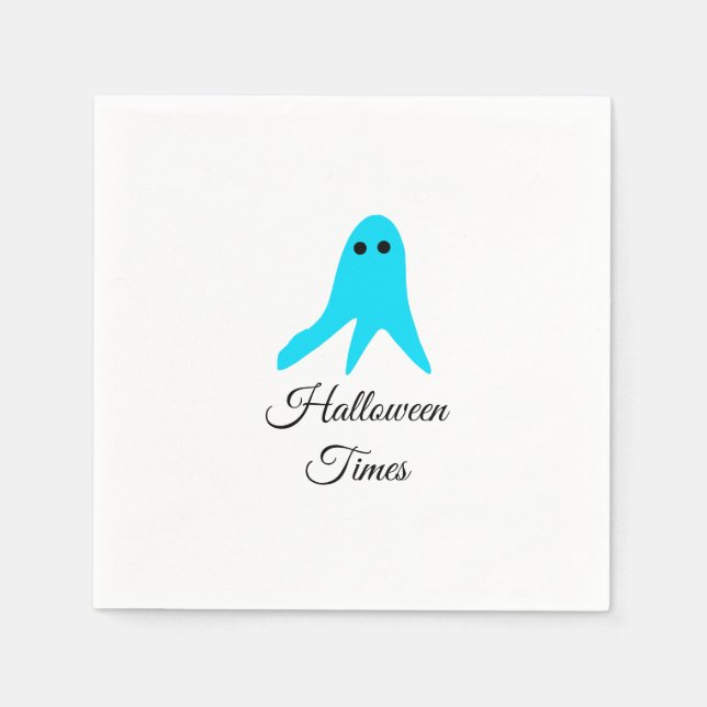 Servilleta De Papel Halloween veces el fantasma azul garabato dibujado (Anverso)