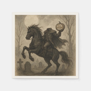 Servilleta De Papel Halloween vintage/gótico de jinetes sin cabeza/oto