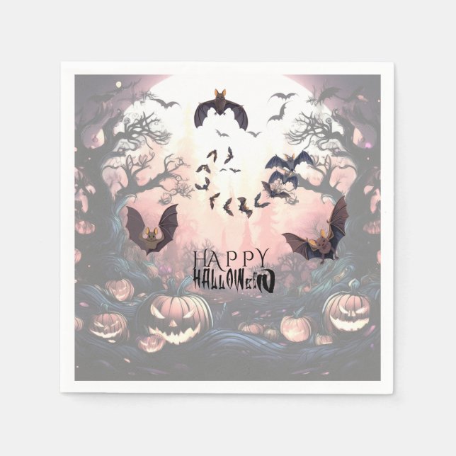 Servilleta De Papel Halloween vuelto loco (Anverso)
