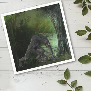 Servilleta De Papel Halloween Werewolf Dark Forest
