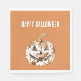 Servilleta De Papel Halloween Western Cowgirl Cowboy Orange Pumpkin