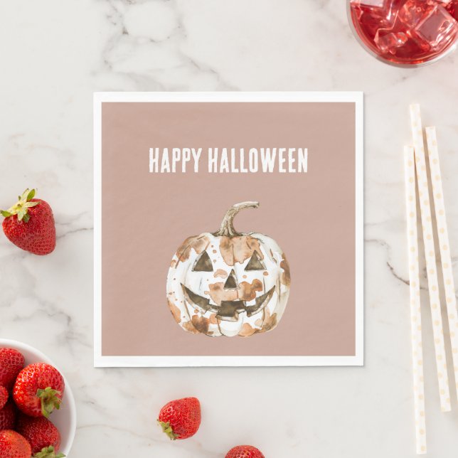 Servilleta De Papel Halloween Western Cowgirl Cowboy Orange Pumpkin (In situ)