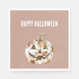 Servilleta De Papel Halloween Western Cowgirl Cowboy Orange Pumpkin