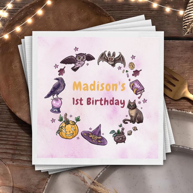 Servilleta De Papel Halloween Witch Birthday Party Napkins (Subido por el creador)