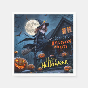 Servilleta De Papel Halloween Witch Hauned House Pumpkins Fullmoon