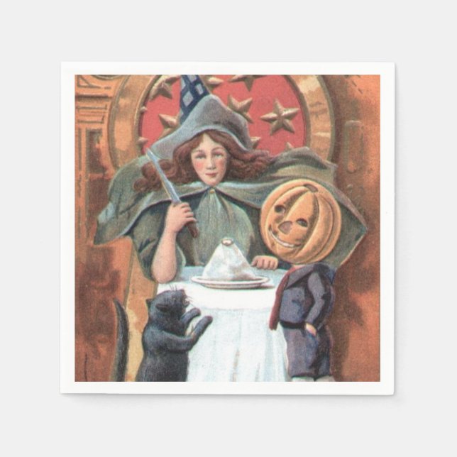 Servilleta De Papel Halloween Witch Holiday papel servilletas (Anverso)