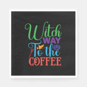 Servilleta De Papel Halloween Witch Way To the Coffee