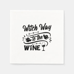 Servilleta De Papel Halloween Witch Way To The Wine Birthday