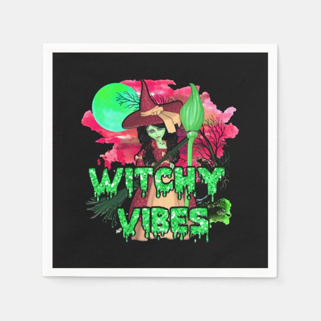 Servilleta De Papel Halloween Witchen Vibes (Anverso)
