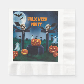 Servilleta De Papel Halloween y un cementerio aterrador