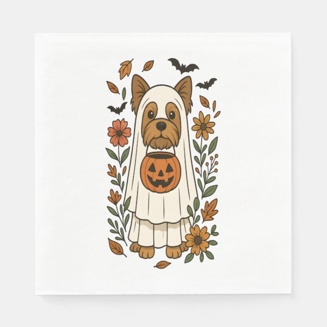 Servilleta De Papel Halloween Yorkshire Terrier Floween (Anverso)