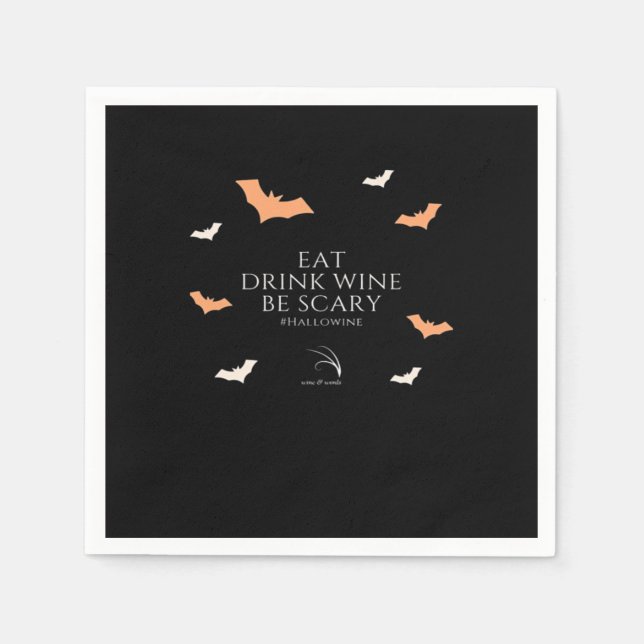 Servilleta De Papel Hallowine Halloween Quote Eat Drink (Anverso)