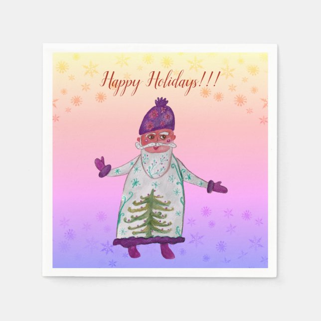 Servilleta De Papel Hally Holidays Santa Claus Napkins (Anverso)