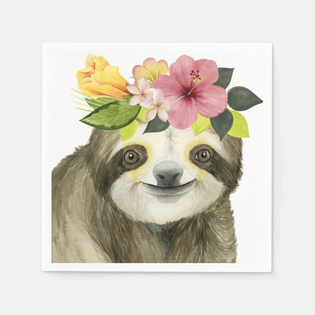 Servilleta De Papel Halo tropical | Sweet Sloth (Anverso)