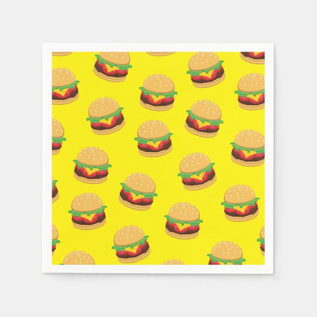 Servilleta De Papel Hamburger Birthday Party Burger Napkins (Anverso)