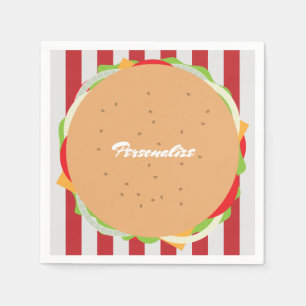 Servilleta De Papel Hamburguesa cheeseburger lindo café