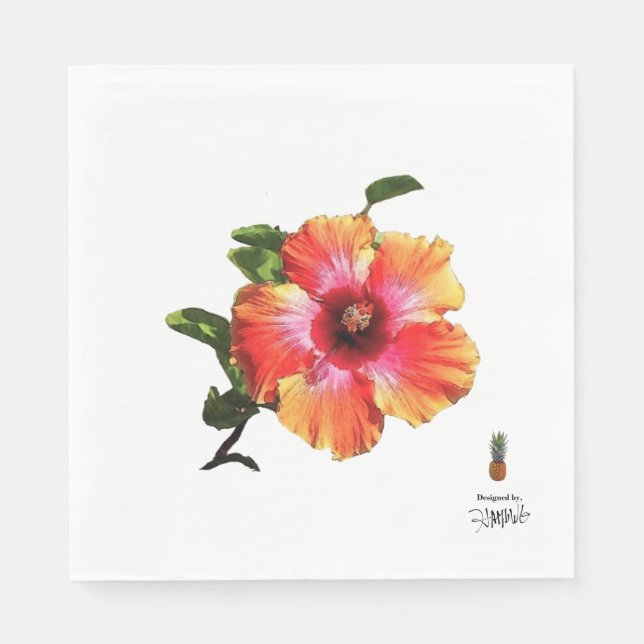 Servilleta De Papel HAMbyWG Hawaiin Hibiscus Flower (Anverso)