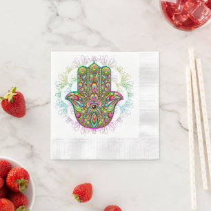 Servilleta De Papel Hamsa Fatma Hand Psychedelic Art