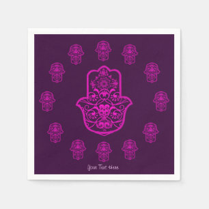 Servilleta De Papel Hamsa floral (rosa)