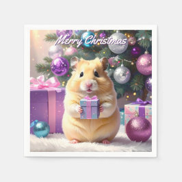 Servilleta De Papel Hamster con Navidades de regalo