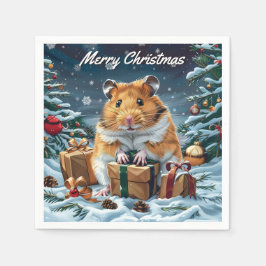 Servilleta De Papel Hamster con Navidades de regalos