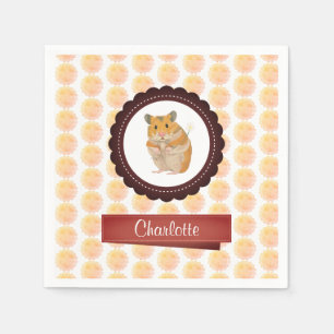Servilleta De Papel Hamster de Chicas rojos y rosados