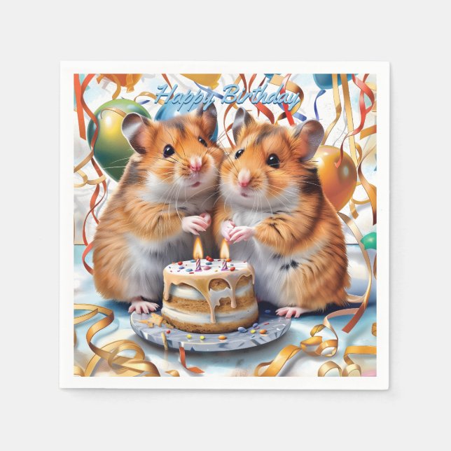 Servilleta De Papel Hamsters Birthday Party (Anverso)