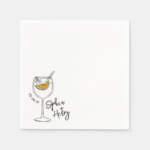 Servilleta De Papel Hand Drawn Aperol Spritz Cocktail