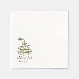 Servilleta De Papel Hand Drawn Champagne Tower Glass Wedding Napkins