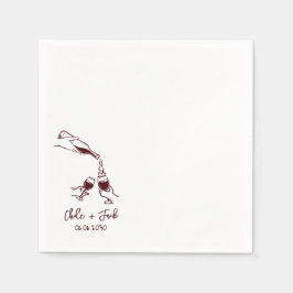 Servilleta De Papel Hand Drawn Champagne Tower Glass Wedding Napkins