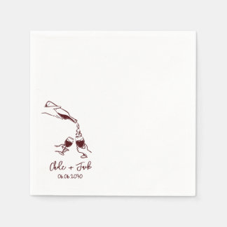 Servilleta De Papel Hand Drawn Champagne Tower Glass Wedding Napkins