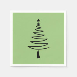 Servilleta De Papel Hand Drawn christmas tree