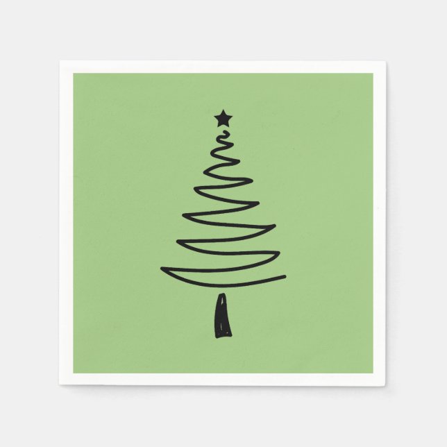 Servilleta De Papel Hand Drawn christmas tree (Anverso)