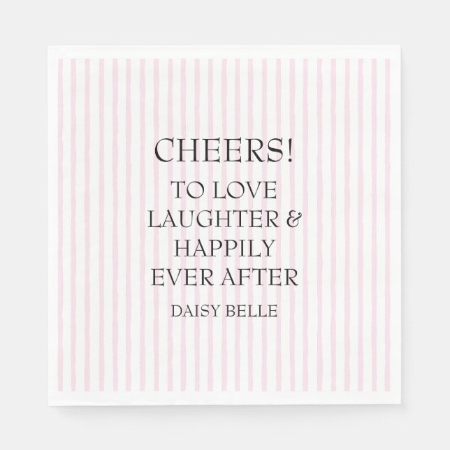 Servilleta De Papel Hand Drawn Doodle Bridal Shower Pink (Anverso)