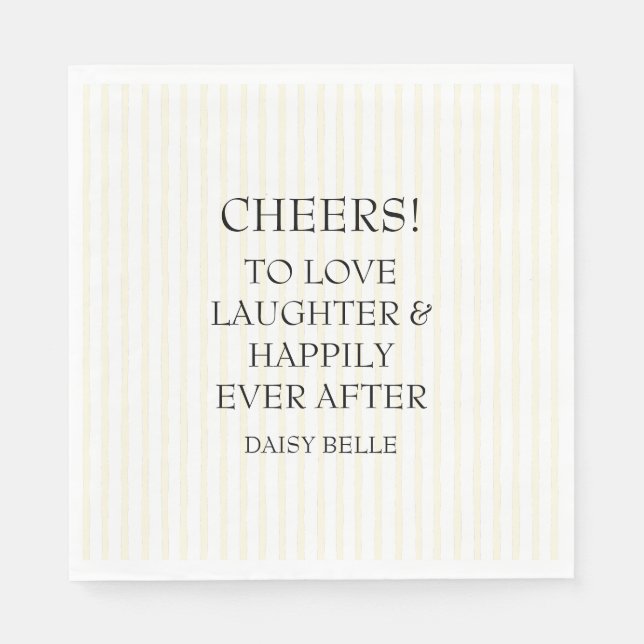 Servilleta De Papel Hand Drawn Doodle Bridal Shower Yellow (Anverso)