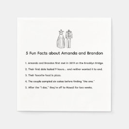 Servilleta De Papel  Hand Drawn Fun Facts Wedding Dress Tux