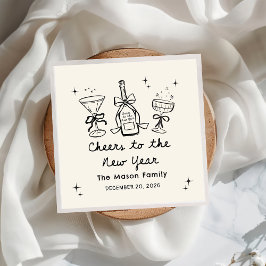 Servilleta De Papel Hand Drawn New Year's Eve Party Napkins