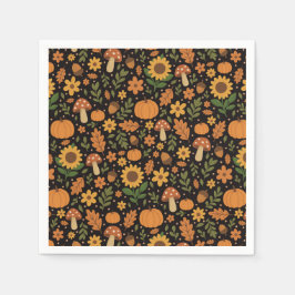Servilleta De Papel Hand Drawn Rustic Fall Pattern Napkins