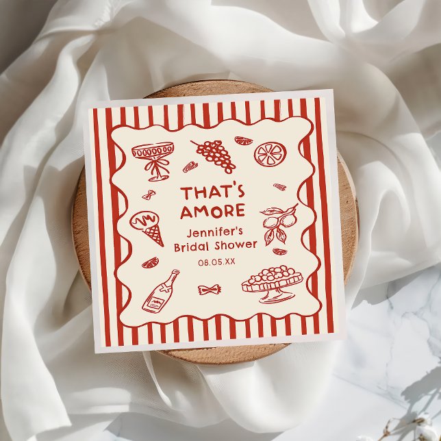 Servilleta De Papel Hand Drawn That's Amore Italian Bridal Shower (Subido por el creador)