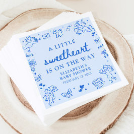 Servilleta De Papel Hand Drawn Valentine Little Sweetheart Baby Shower
