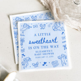 Servilleta De Papel Hand Drawn Valentine Little Sweetheart Baby Shower