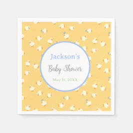 Servilleta De Papel Hand Illustrated Cute Ducks Yellow Baby Shower