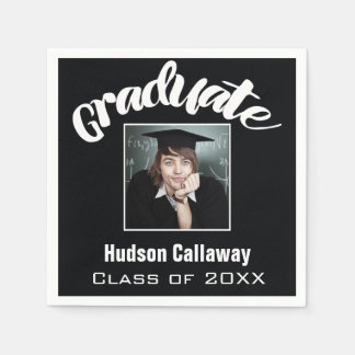 Servilleta De Papel Hand Lettered Your Photo Class of Graduation