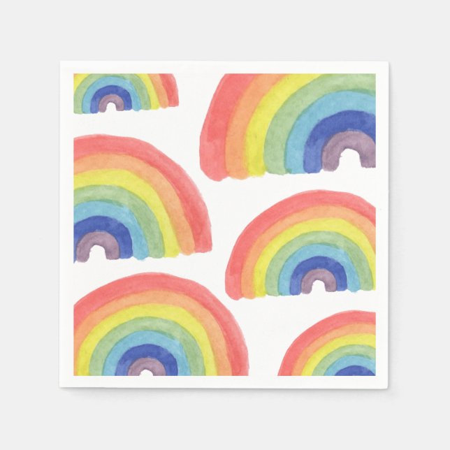 Servilleta De Papel Hand Painted Rainbow Napkins (Anverso)