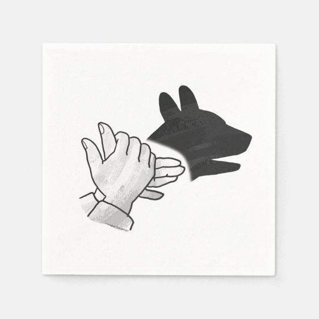 Servilleta De Papel Hand Silhouette Dog (Anverso)