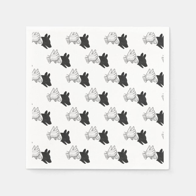 Servilleta De Papel Hand Silhouette Dog (Anverso)