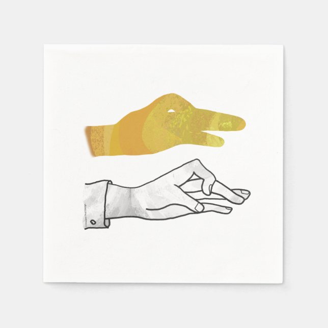 Servilleta De Papel Hand Silhouette Duck Amarillo (Anverso)